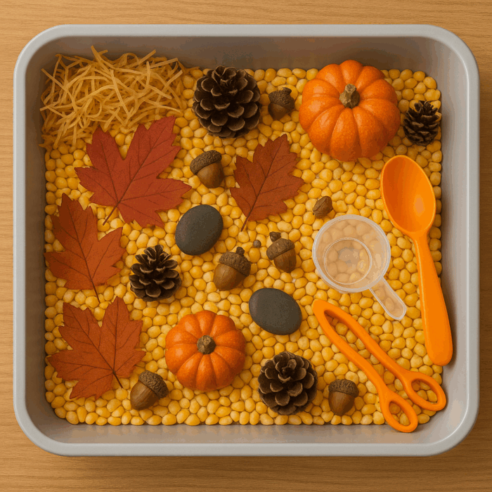 autumn sensory bin