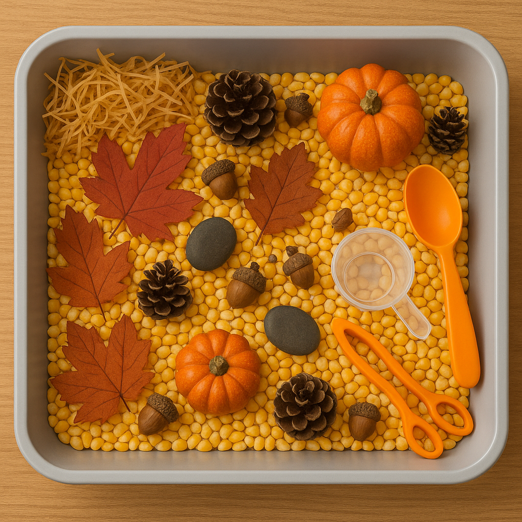autumn sensory bin