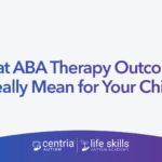 Graphic that says "what aba therapy outcomes really mean for your child"